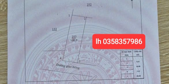 Bán đất 100.9m² ngang 5.41m giá 1.55 tỷ Xã Đại Phúc