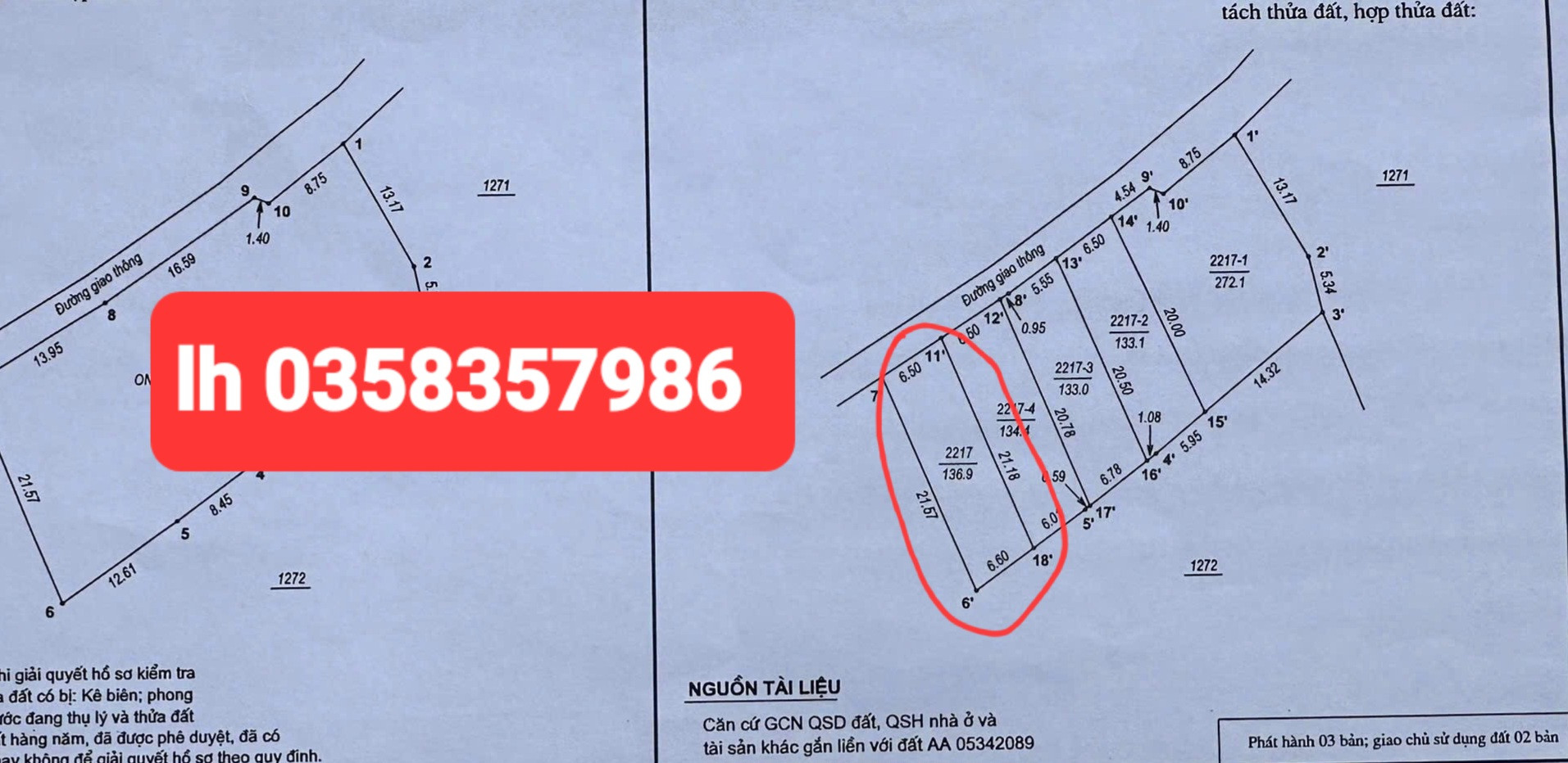 Bán đất 136.9m² ngang 6.6m giá 780 triệu Xã Đại Phúc