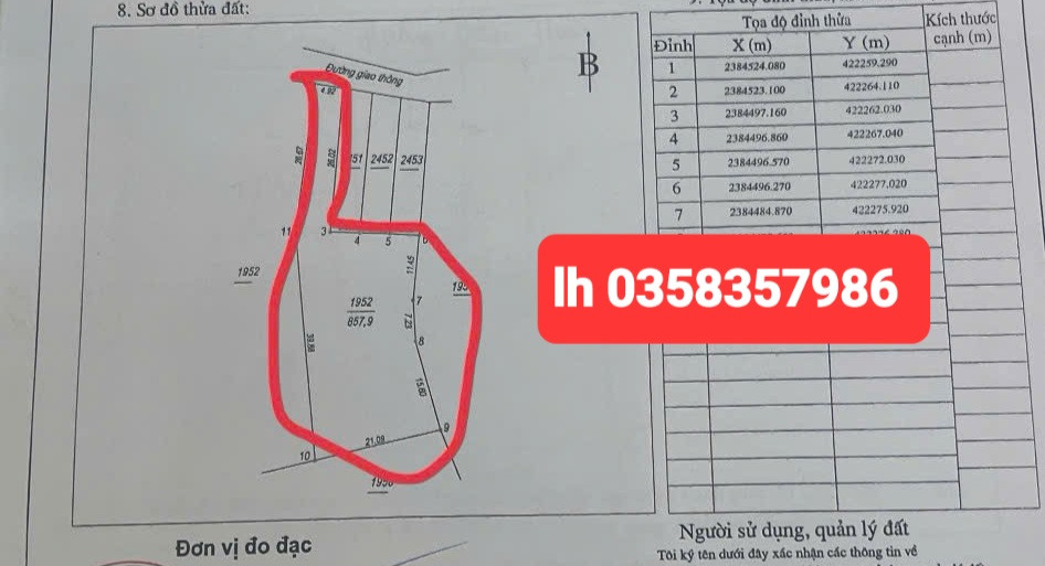 Bán đất 857.9m² ngang 21.09m giá 3.43 tỷ Xã Đại Phúc