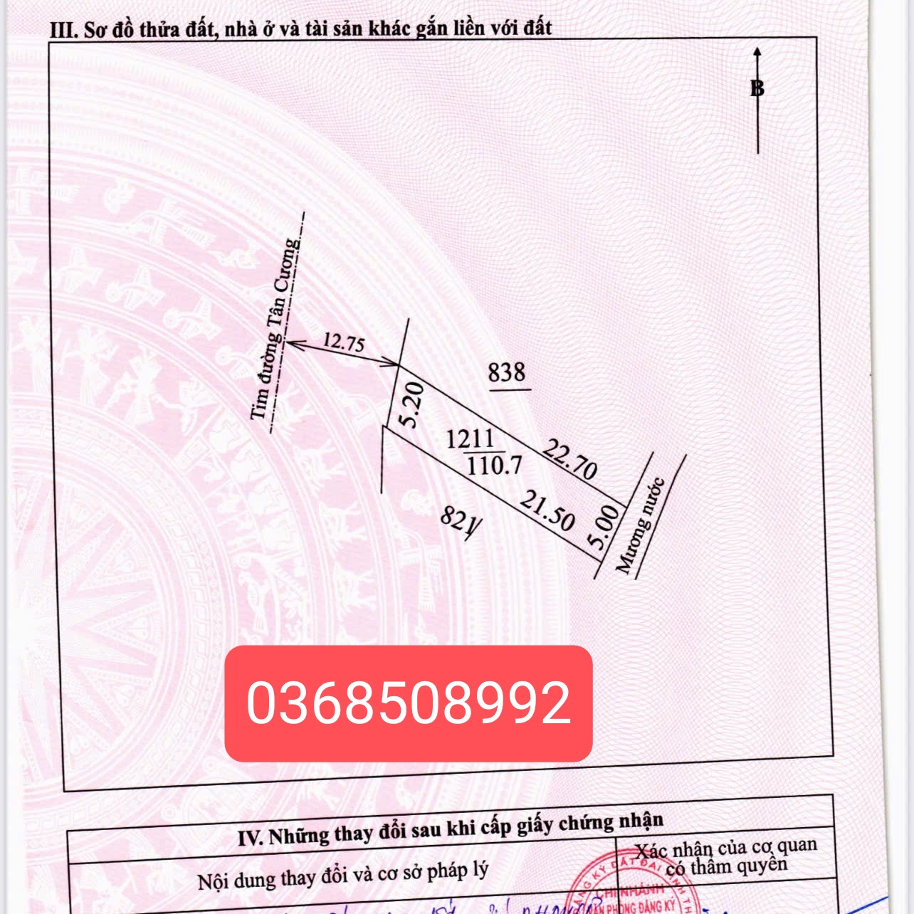 Bán đất 110,7m² ngang 5,2m giá 2.09 tỷ Xã Đại Phúc