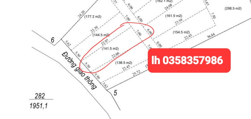 Bán đất 141.5m² ngang 7m giá 880 triệu Xã Đại Phúc