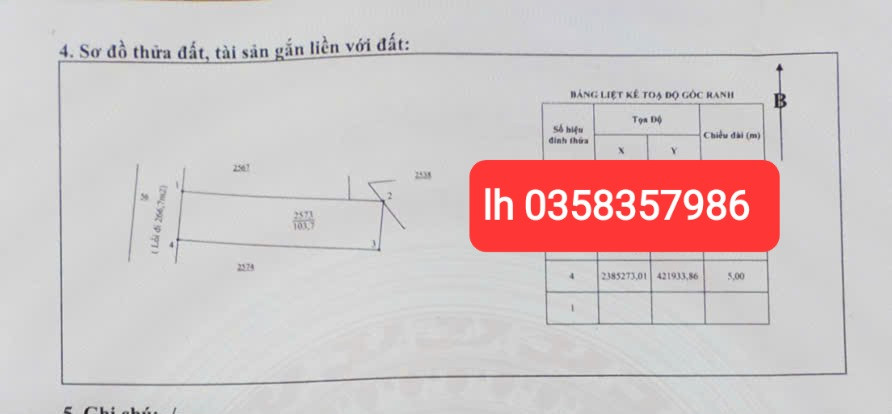 Bán đất 103.7m² có sẵn 70m² thổ cư ngang 5m giá 490 triệu tại Xã Đại Phúc