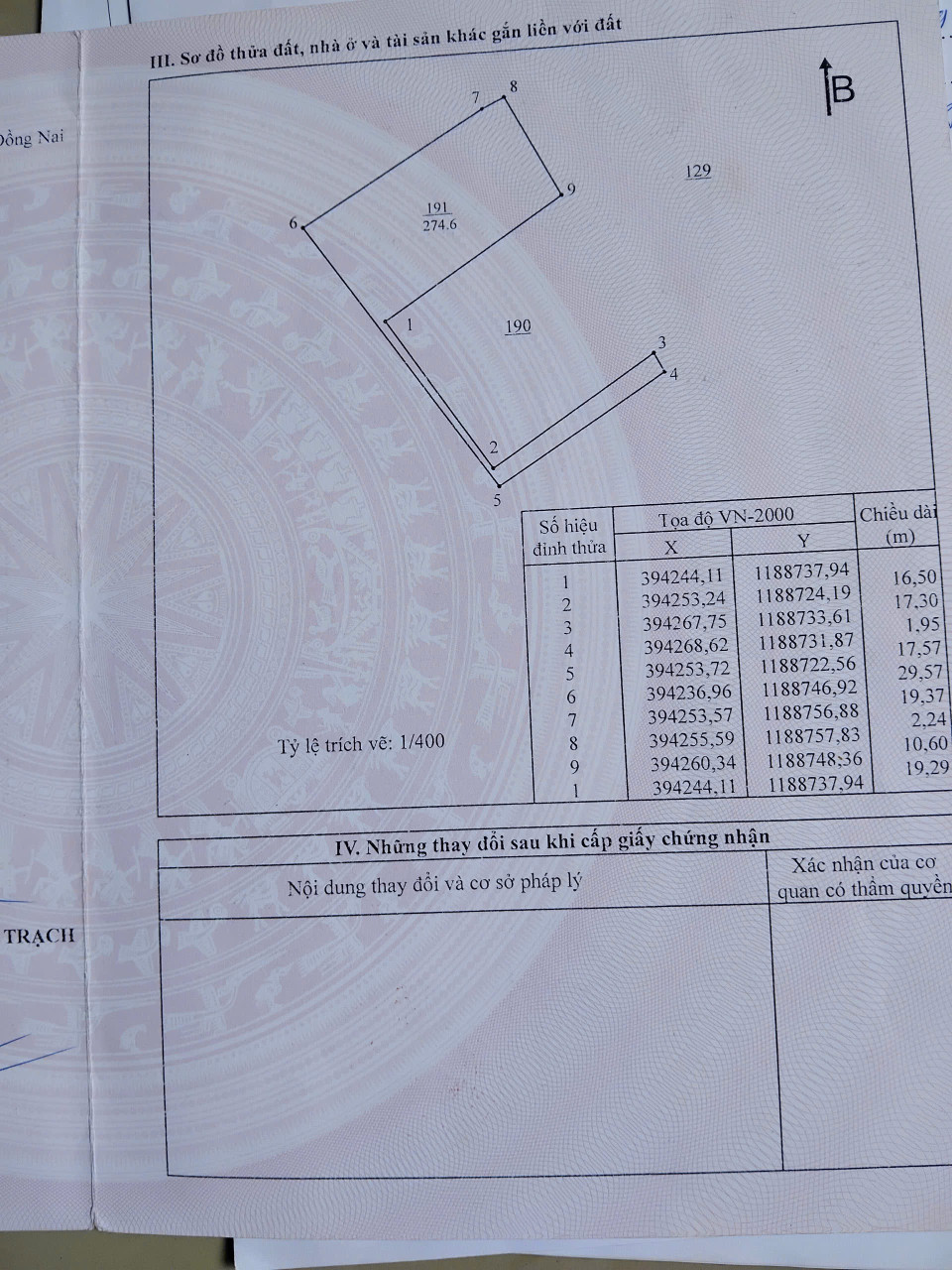 Bán đất 274m² ngang 29.7m giá 3.56 tỷ Xã Đại Phước