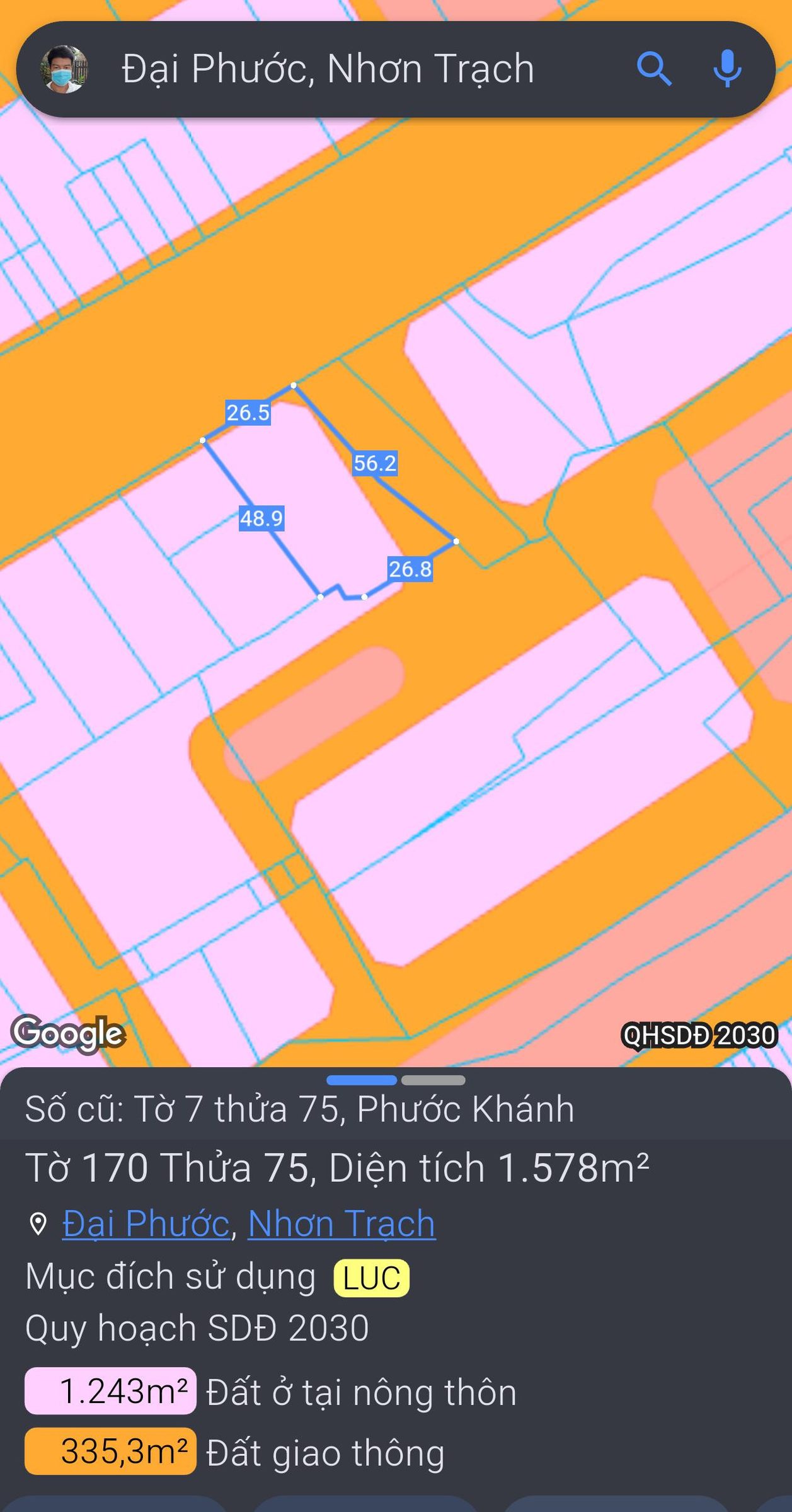 Bán đất 7000m² có sẵn 250m² thổ cư ngang 26.5m giá 30 tỷ tại Xã Đại Phước