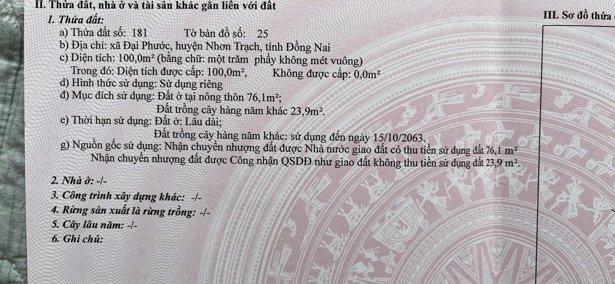 Chủ gửi lô đất 76m2 thổ cư đủ ở gia đình_xã Đại Phước_Gần DT762_CHỈ 1 tỷ 6 còn thương lượng!!