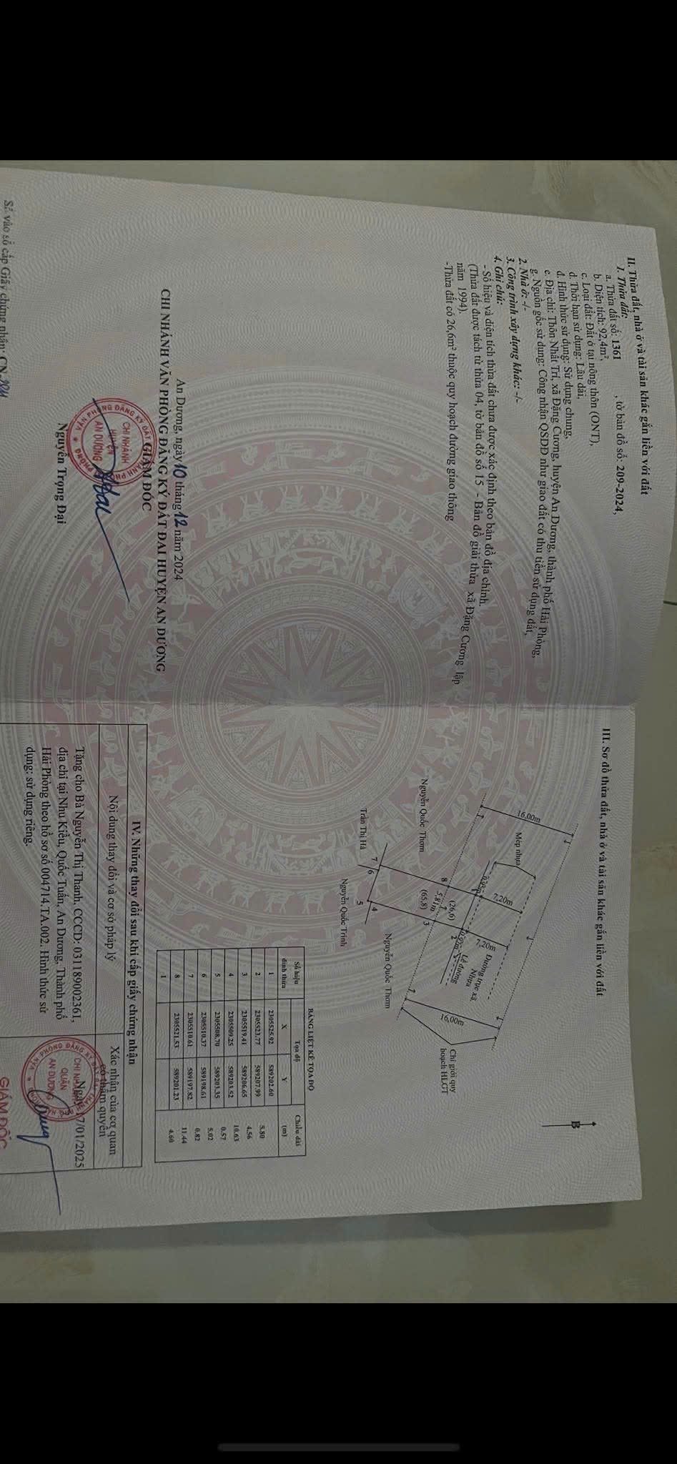 06.2026. bán 92m2 mặt đường nhựa Đặng Cương. giá 2,2 tỷ. liên hệ 0362558882