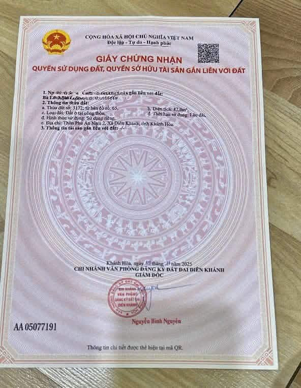 ĐẤT DIÊN AN GẦN KĐT PHÚ ÂN NAM - ĐƯỜNG Ô TÔ THÔNG - GIÁ 1TY750