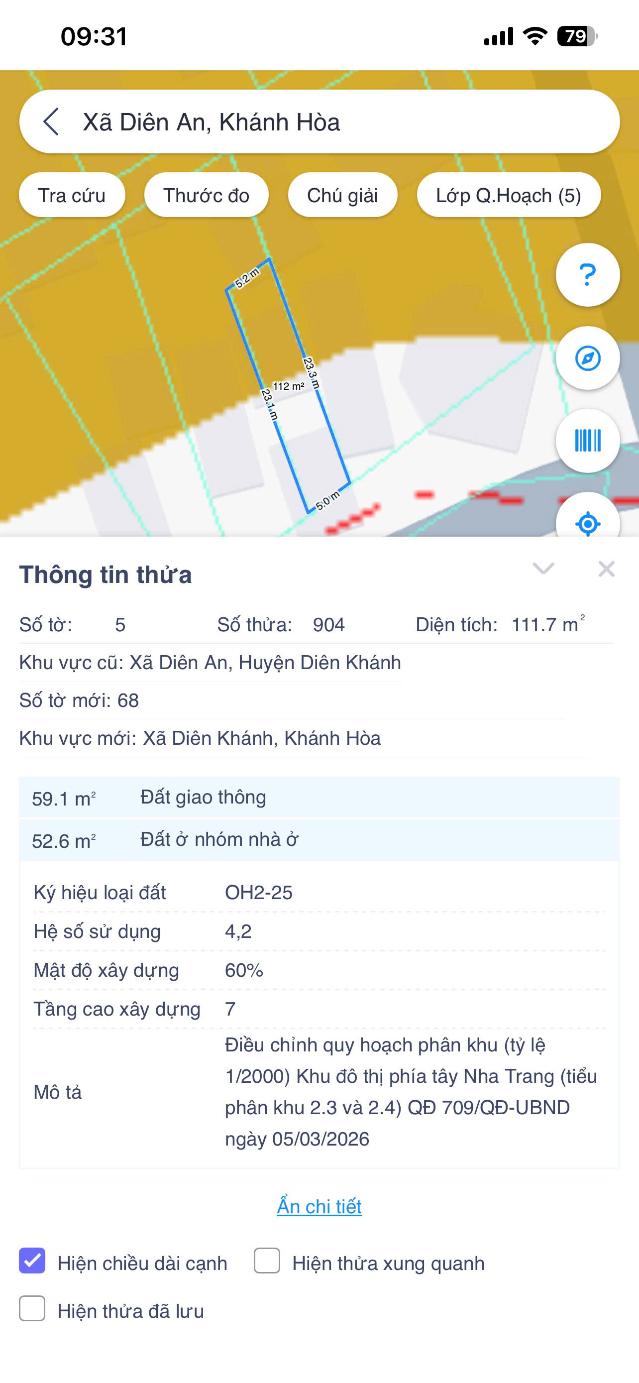 Diên khánh diên an 111.6m2  ( 50m2) giá 2ty200