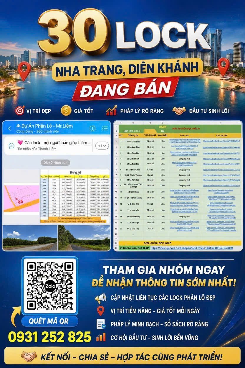 30 LOCK PHÂN LÔ CHÍNH CHỦ. ANH CHỊ QUAN TÂM THAM GIA MUA BÁN (LINK BÊN DƯỚI). 0931252825 ZL