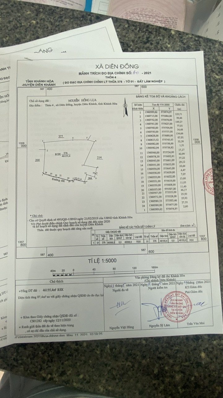 Bán Đất 50000m² giá 15 tỷ tại Xã Diên Lâm Khánh Hòa