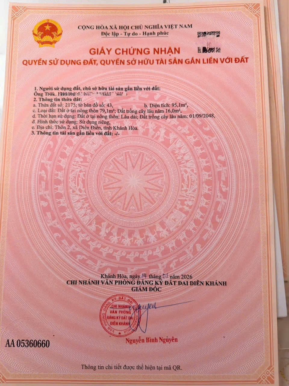 BÁN 2 CĂN NHÀ 1 TRỆT 1LẦU ĐÚC Ở DIÊN PHÚ, DIÊN KHÁNH. ĐƯỜNG OTO THÔNG . GIÁ 1TỶ190 TRIỆU/CĂN