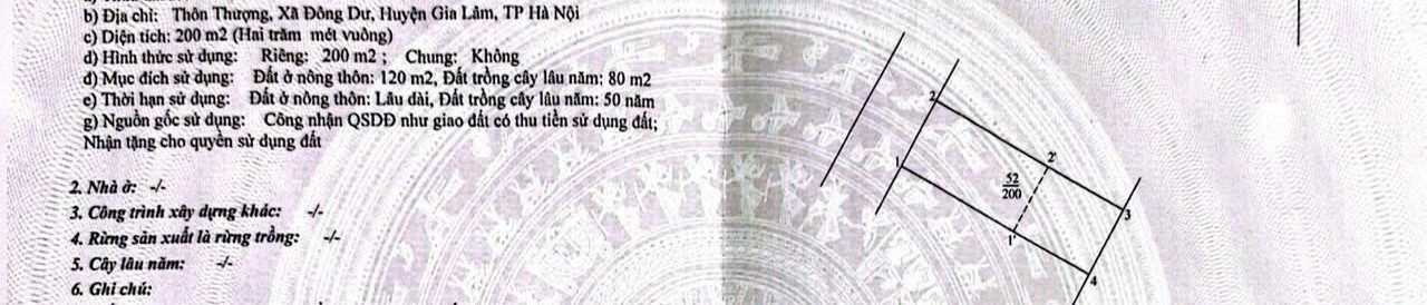 200m2 ĐÔNG DƯ - QUY HOẠCH ODT - MẶT TIỀN 8M