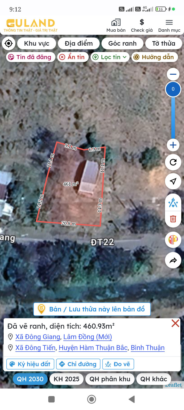 Bán đất 458m² ngang 20m giá 680 triệu Xã Đông Giang