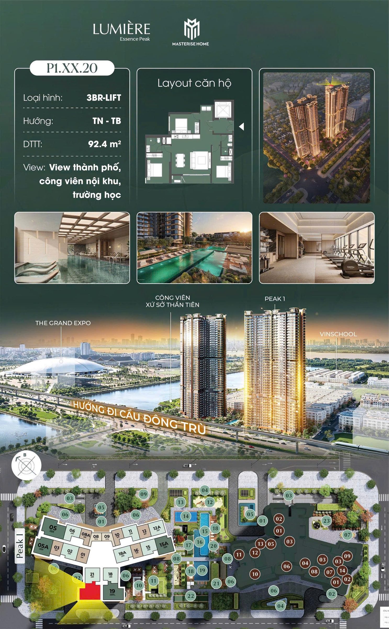 BIỆT THỰ TẦNG KHÔNG" 3BR-LIFT – ĐẶC QUYỀN THANG MÁY RIÊNG TẠI LUMIÈRE ESSENCE PEAK VINHOMES CỔ LOA