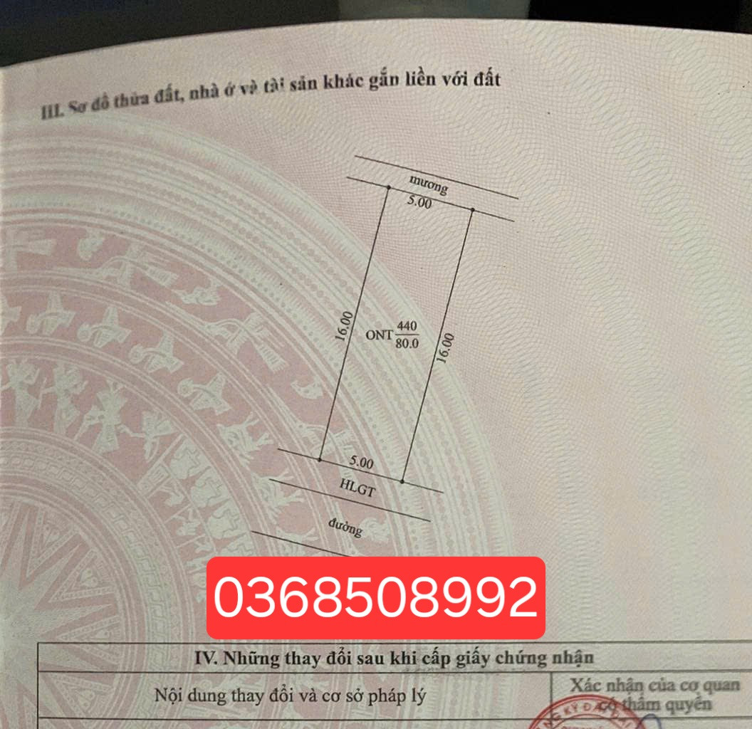 Bán đất 80m² ngang 5m giá 830 triệu Xã Đồng Kỳ