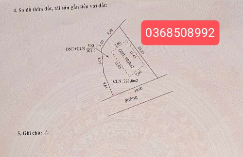 Bán đất 301,6m² ngang 18m giá 550 triệu Xã Đồng Kỳ