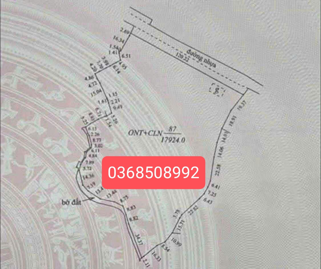 Bán đất 17924m² ngang 120m giá 10.2 tỷ Xã Đồng Kỳ