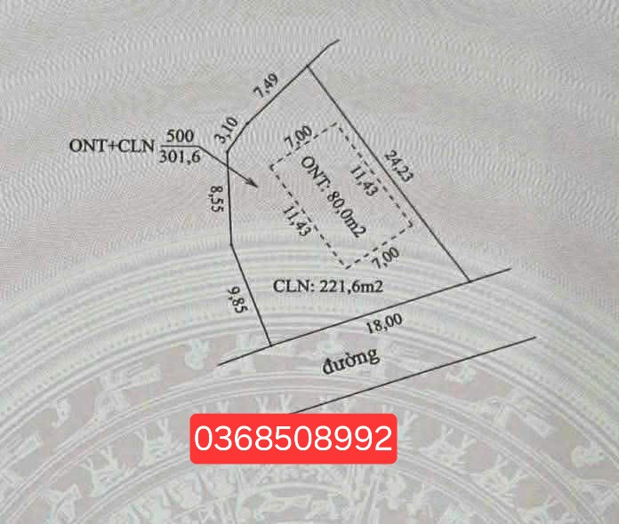 Bán đất 310m² ngang 18m giá 550 triệu Xã Đồng Kỳ