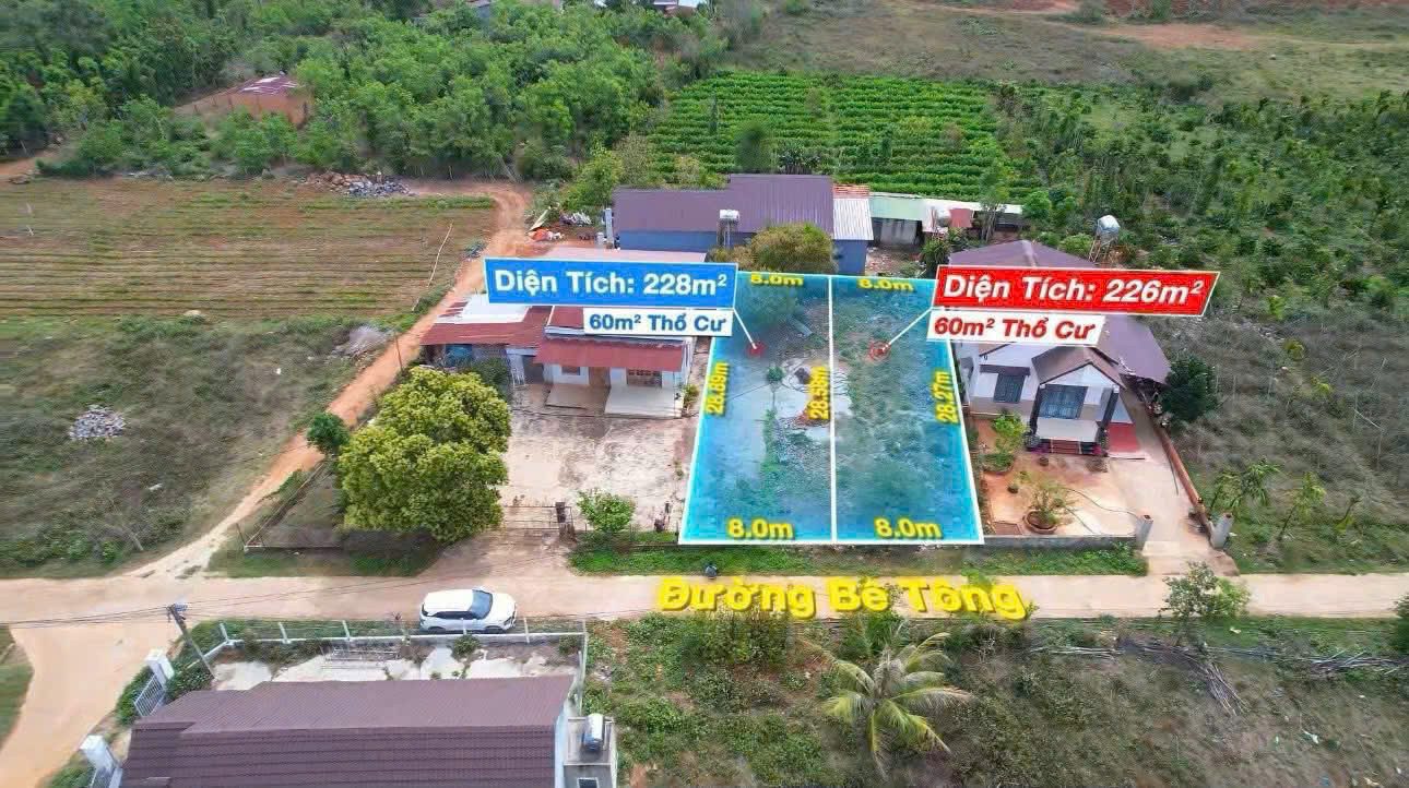 Bán đất 228m² có sẵn 60m² thổ cư ngang 8m giá 435 triệu tại Xã Dray Bhăng