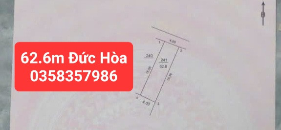 Bán đất Đức Hòa DT 62.6m,MT 4m full thổ cư
Giá bán 1 tỷ 730 triệu