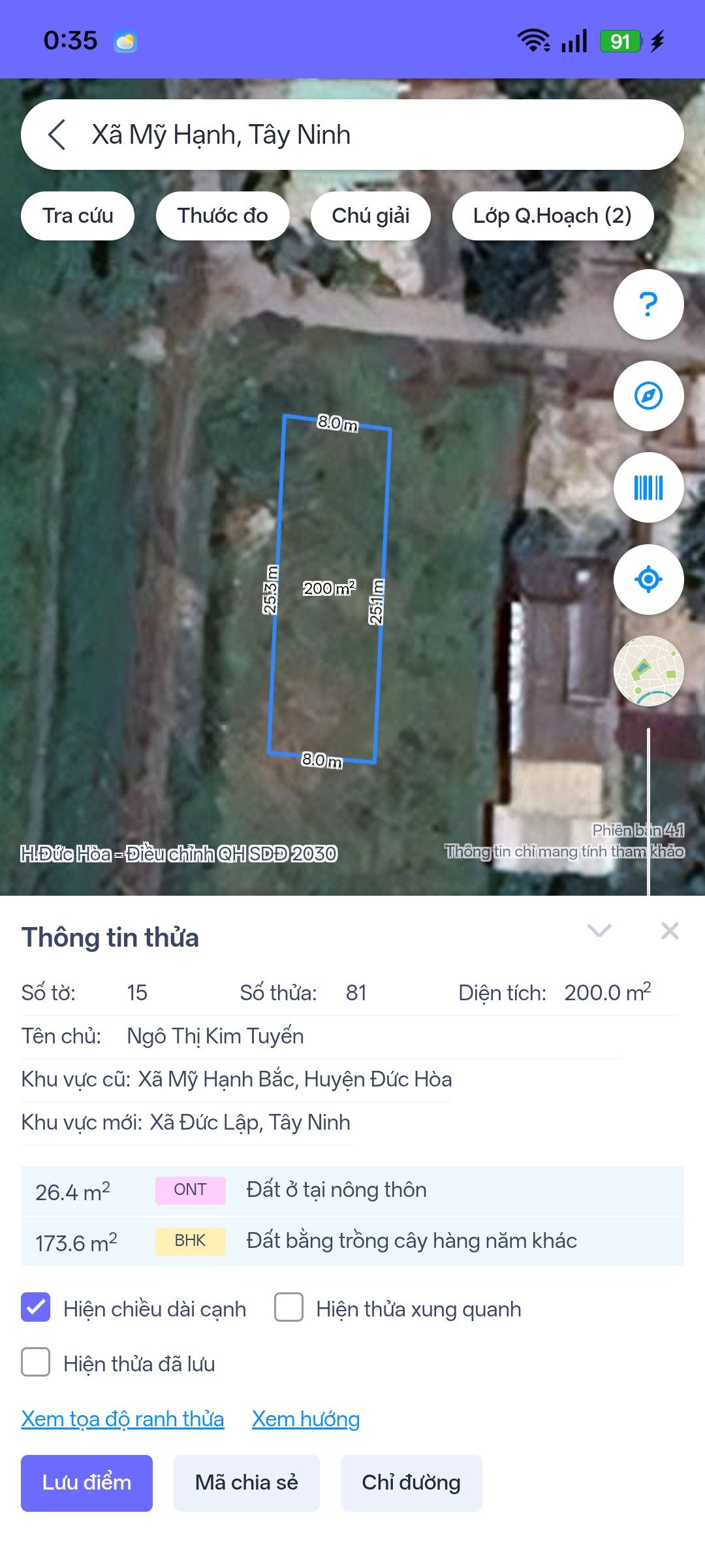 Bán đất 600m² có sẵn 200m² thổ cư ngang 10m giá 2.3 tỷ tại Xã Đức Lập