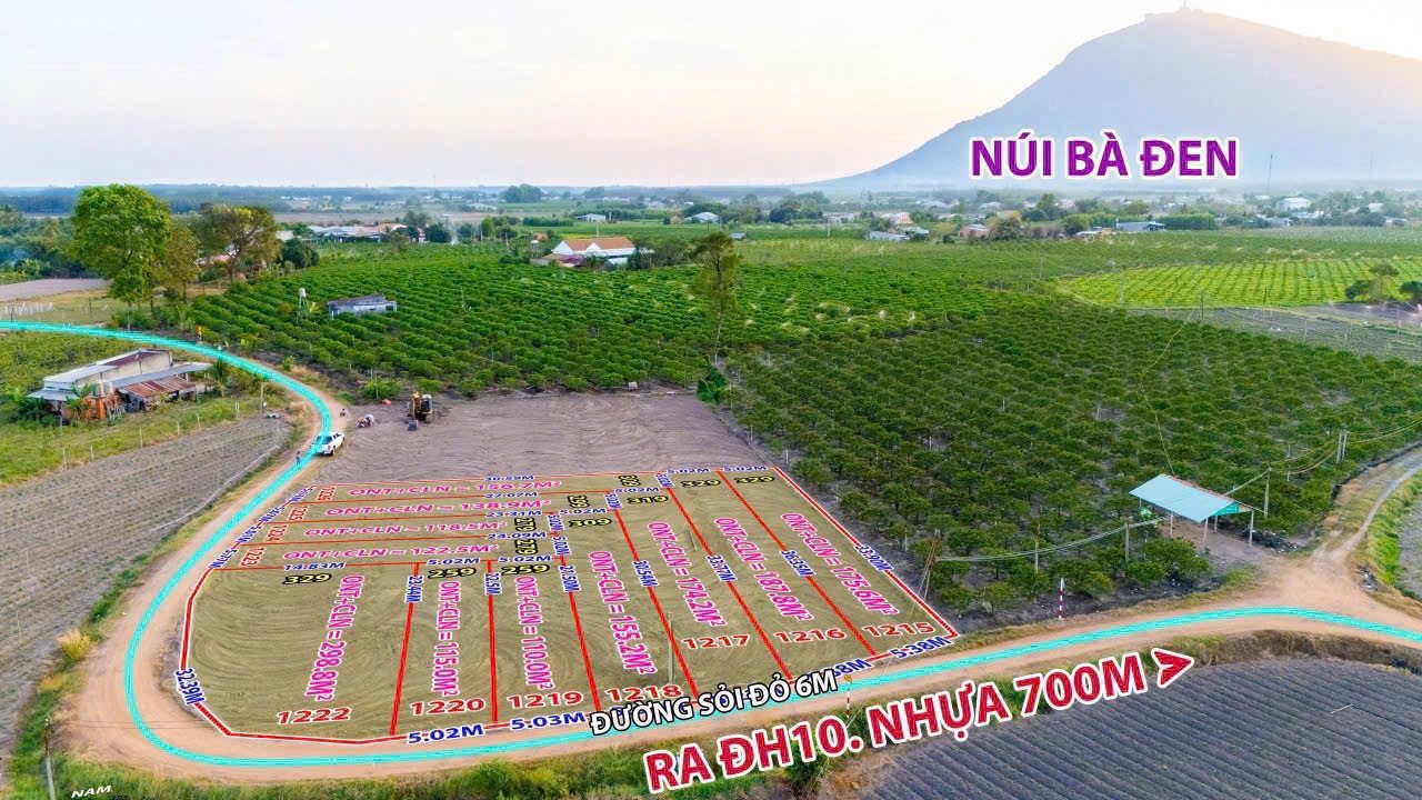 Bán đất 110.7m² có sẵn 100m² thổ cư ngang 5m giá 259 triệu tại Xã Dương Minh Châu