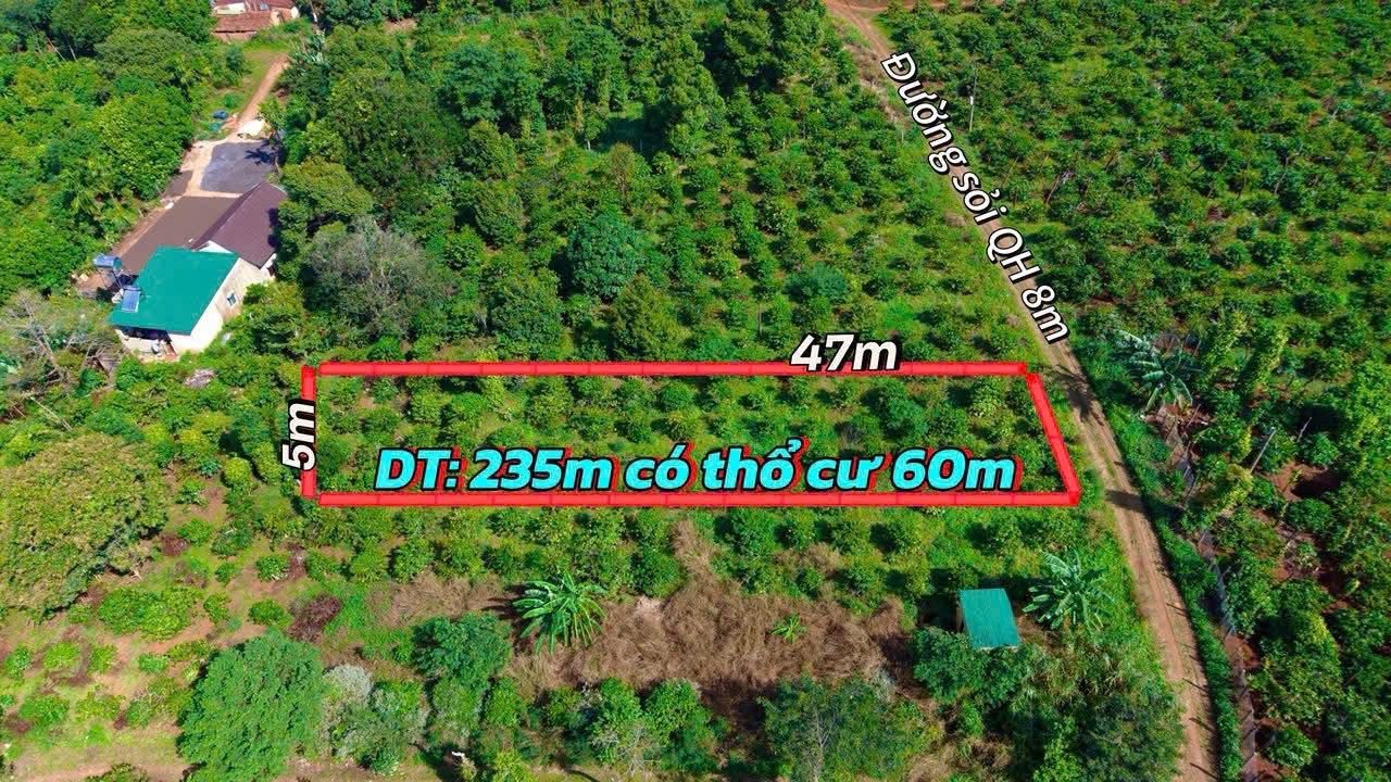 Bán đất 235.8m² có sẵn 60m² thổ cư ngang 5m giá 220 triệu tại Xã Ea Kiết