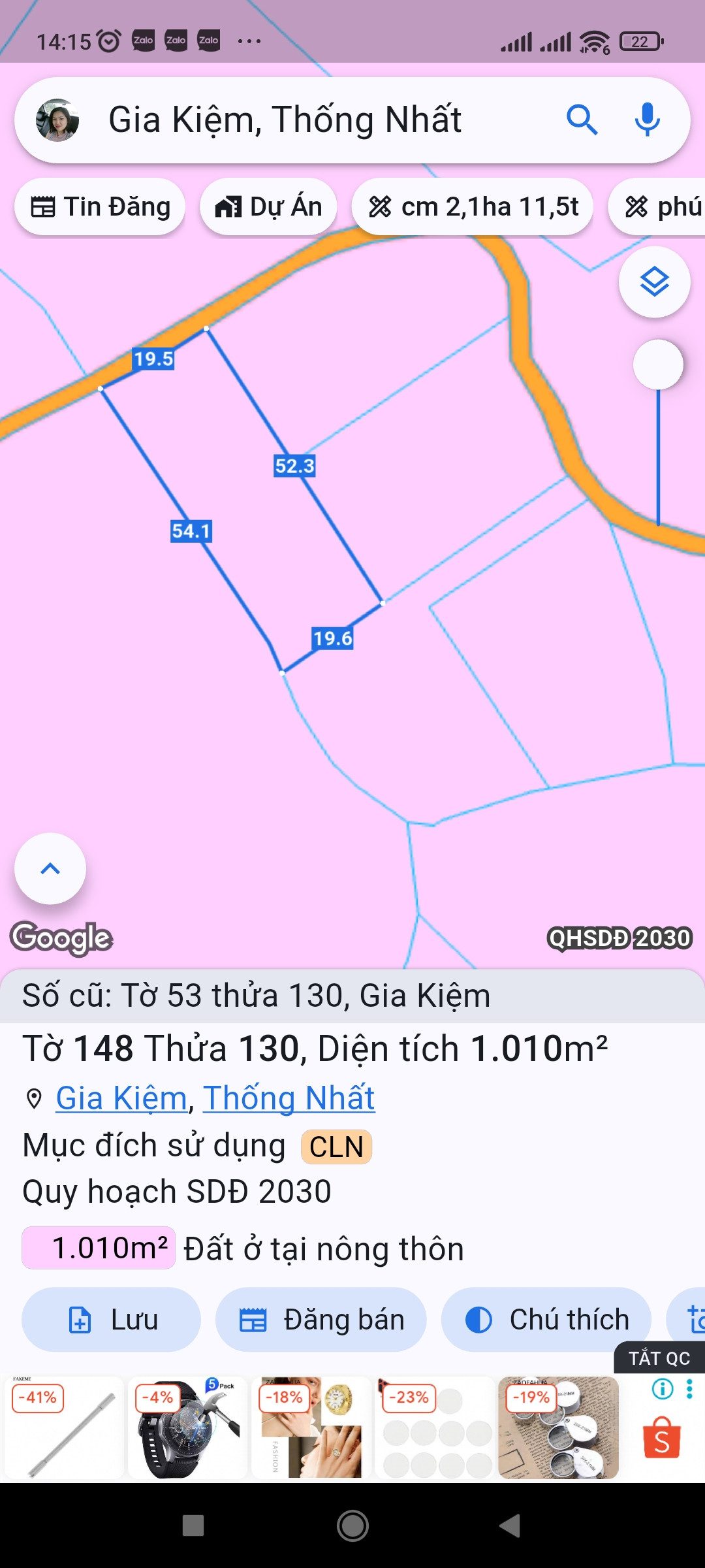Bán Đất 1000m2 giá 500 triệu tại - Chọn - Xã Gia Kiệm Huyện Thống Nhất Đồng Nai