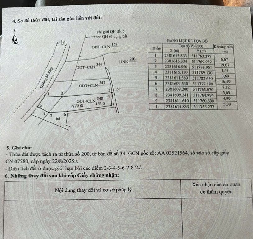 Bán đất 153.9m² có sẵn 119m² thổ cư ngang 5m giá 650 triệu tại Xã Hải Đông Thành phố Móng Cái