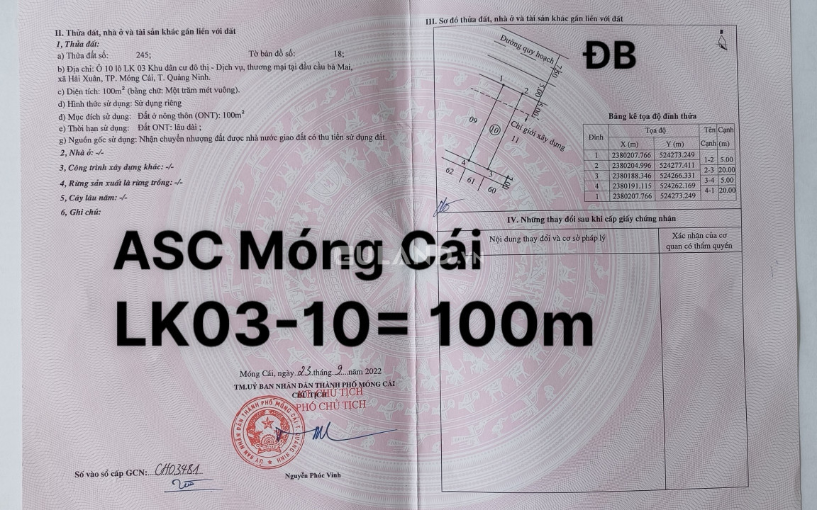 Dự Án ASC Móng Cái
