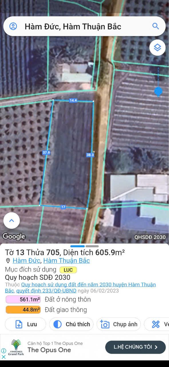 ĐẤT ĐẸP – GIÁ TỐT – CHÍNH CHỦ CẦN BÁN ĐẤT Thôn 1, Xã Hàm Đức, Huyện Hàm Thuận Bắc, Bình Thuận