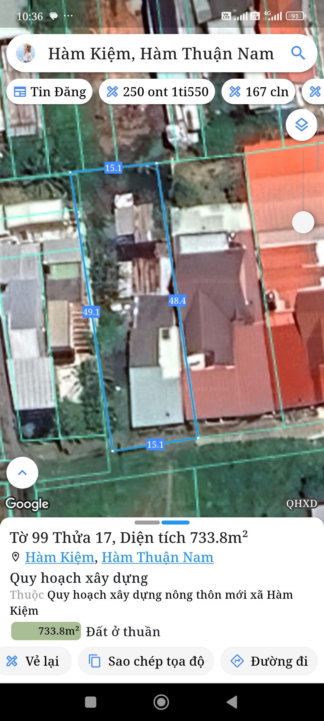 Bán Đất 502m² thổ cư 205m² giá 1.4 tỷ tại Xã Hàm Kiệm Lâm Đồng