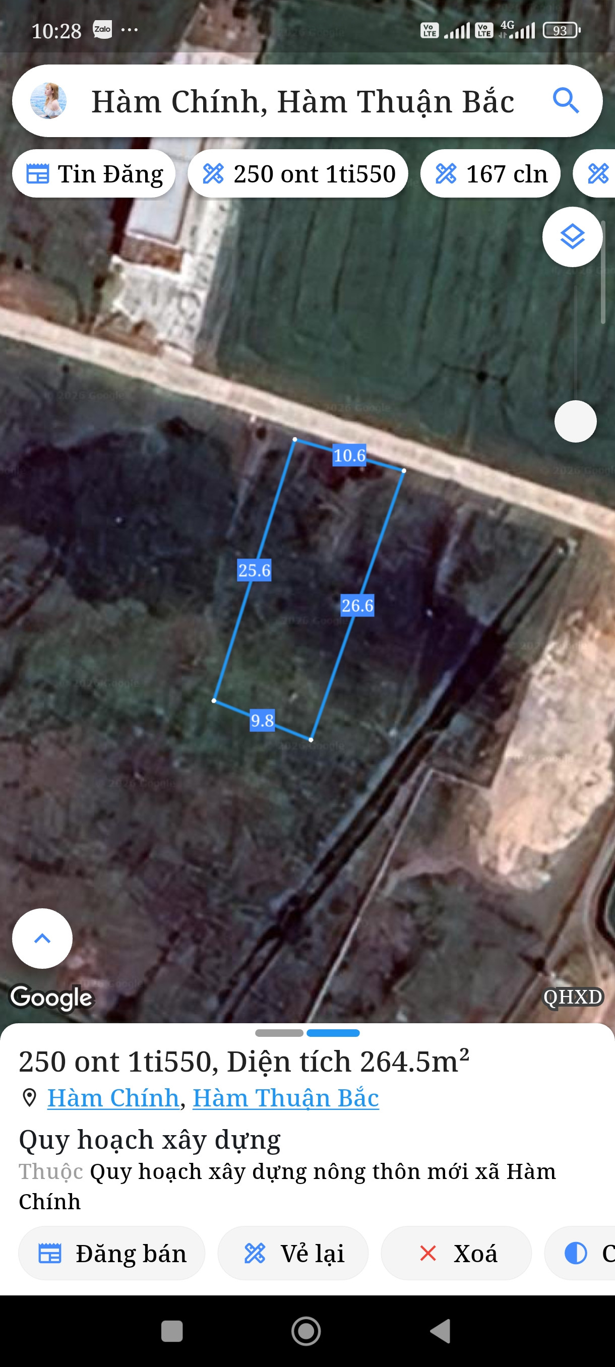 Bán Đất 250m² thổ cư 250m² giá 1.55 tỷ tại Xã Hàm Liêm Lâm Đồng