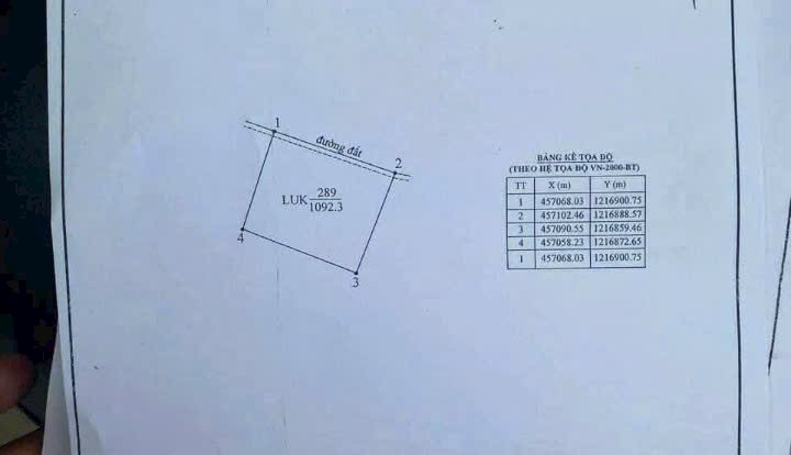 Bán đất 1092m² giá 320 triệu Xã Hàm Liêm