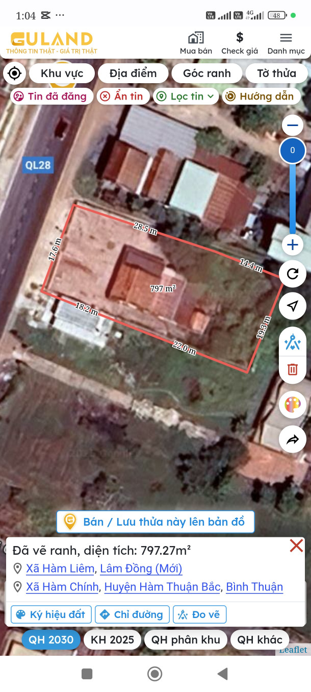 Bán đất 792m² giá 6 tỷ Xã Hàm Liêm