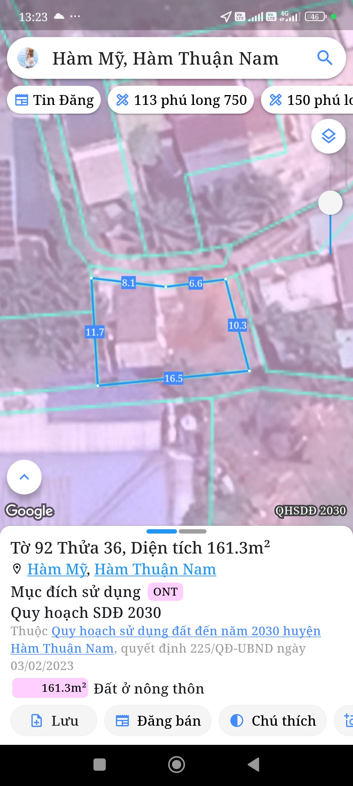 Bán đất 150m² xã Tuyên Quang 750 triệu