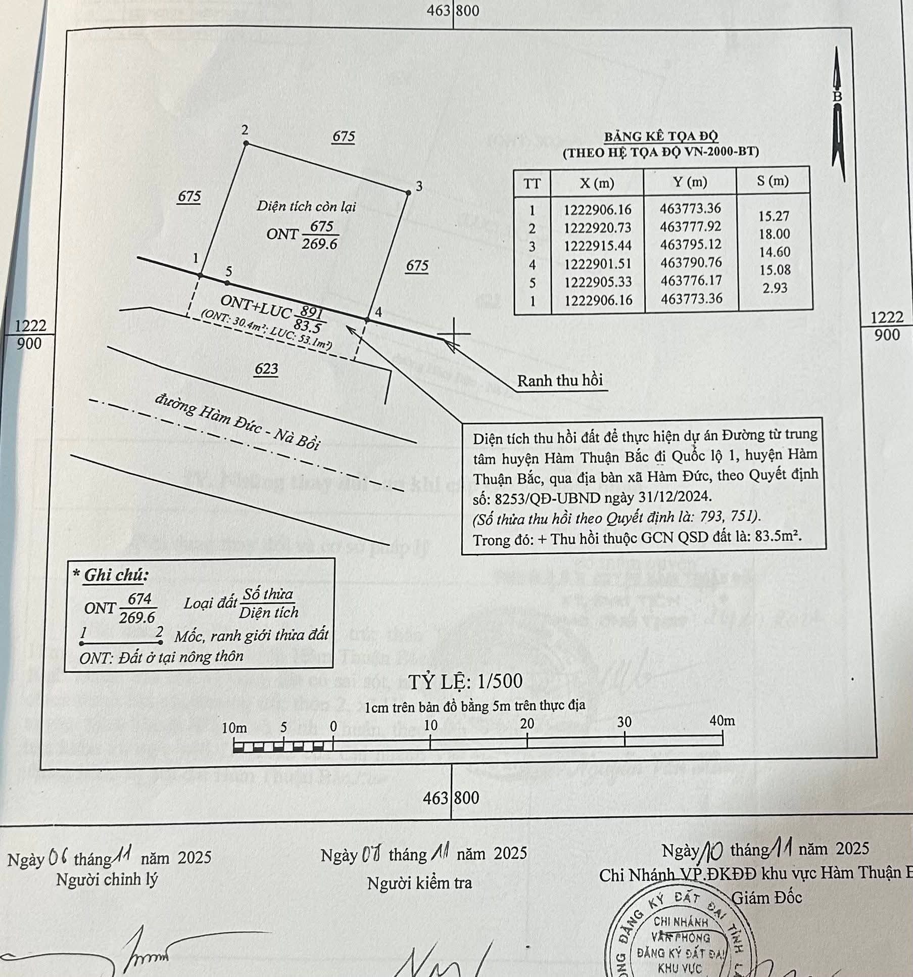 Bán đất 1000m² có sẵn 270m² thổ cư ngang 30m giá 3.3 tỷ tại Xã Hàm Thuận