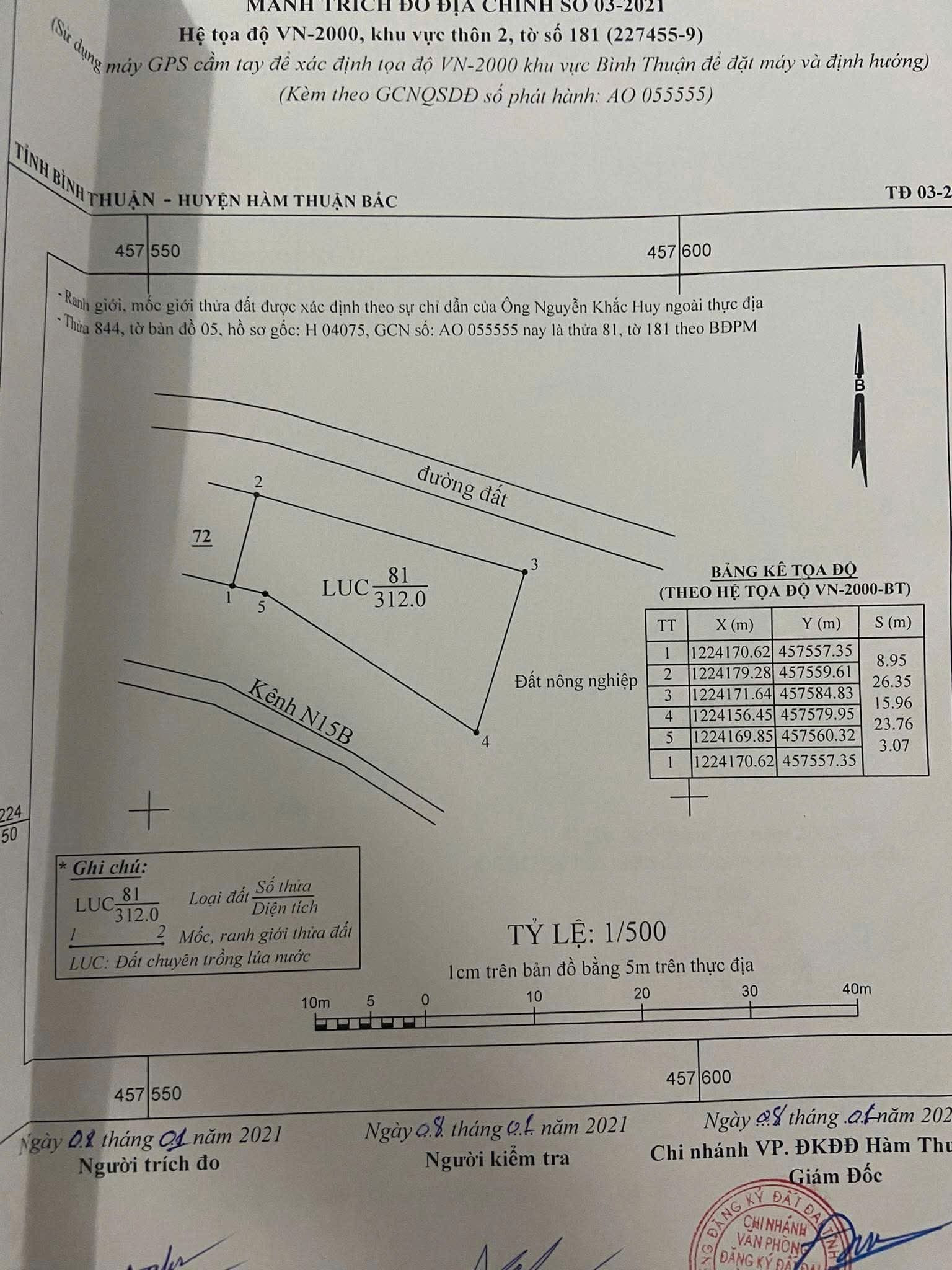 Bán đất 312m² ngang 26m giá 299 triệu Xã Hàm Thuận