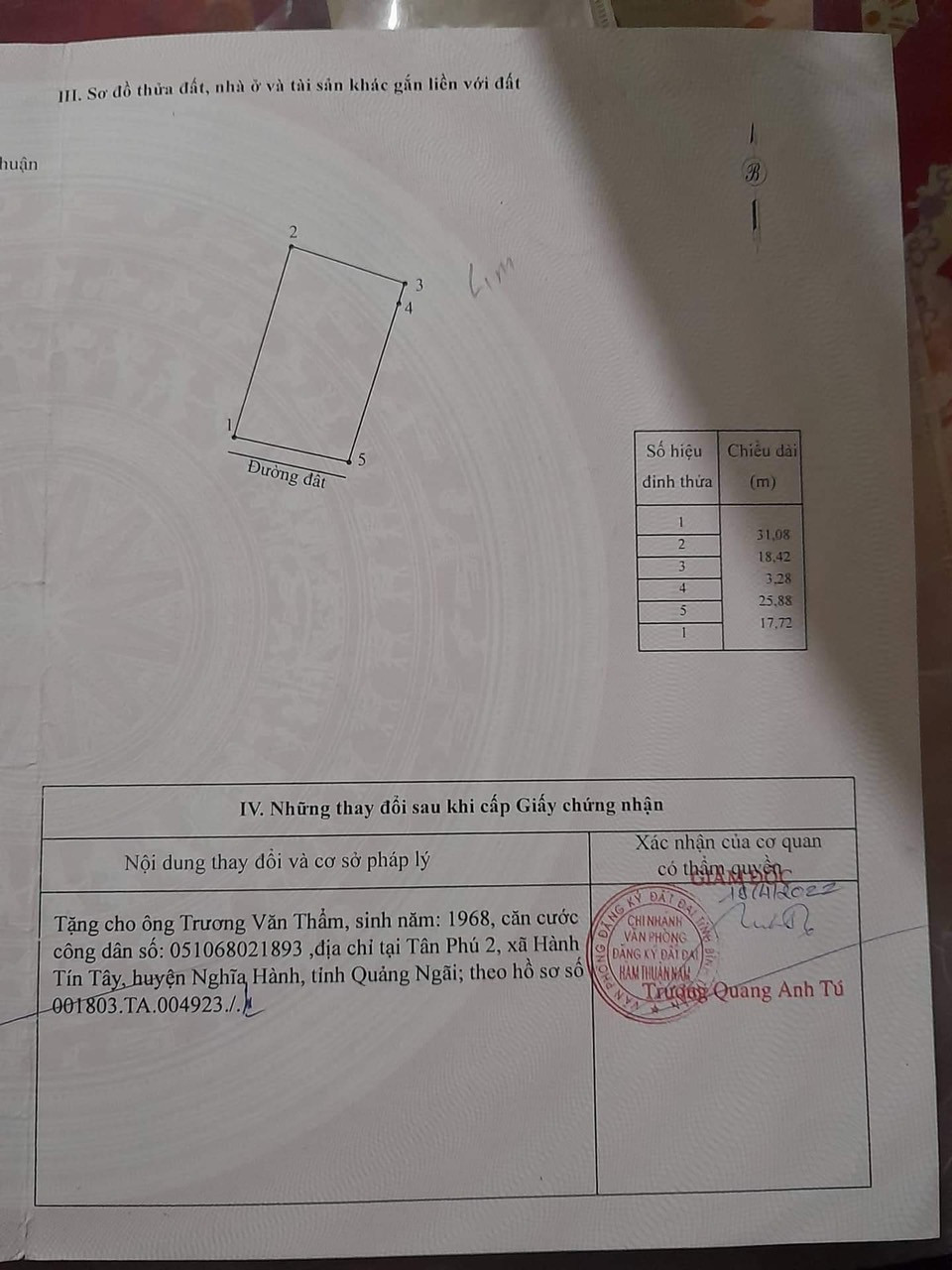 Bán đất 1035.7m² ngang 18m giá 2 tỷ Xã Hàm Thuận Nam