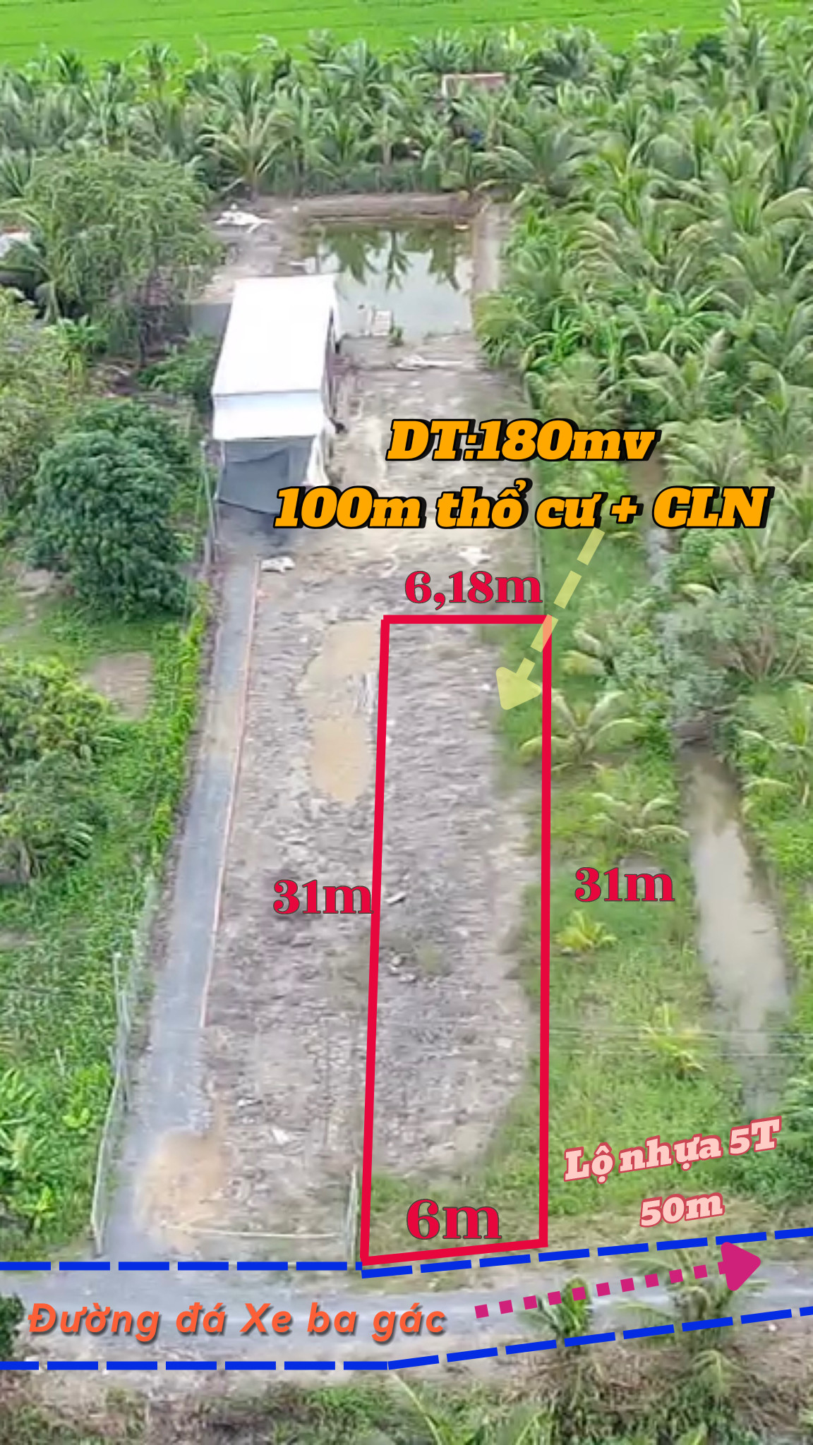 Đất nền gần chợ Cái Ngang thuộc xã Hậu Lộc - Tam Bình