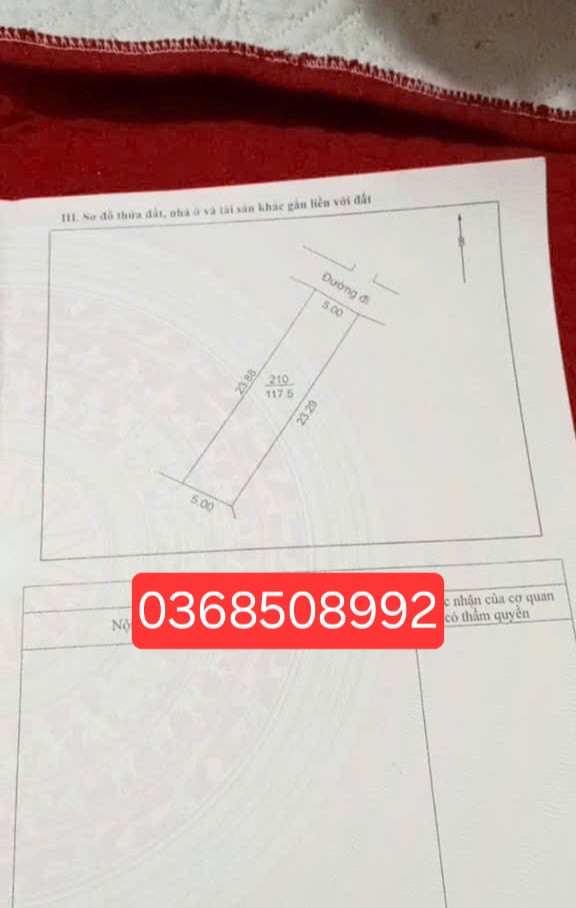 Bán đất 117m² ngang 5m giá 1.23 tỷ Xã Hiệp Hòa
