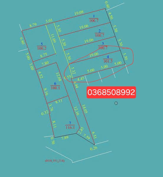 Bán đất 101m² ngang 5,3m giá 590 triệu Xã Hiệp Hòa
