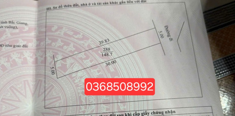 Bán đất 148m² ngang 5m giá 1.1 tỷ Xã Hiệp Hòa