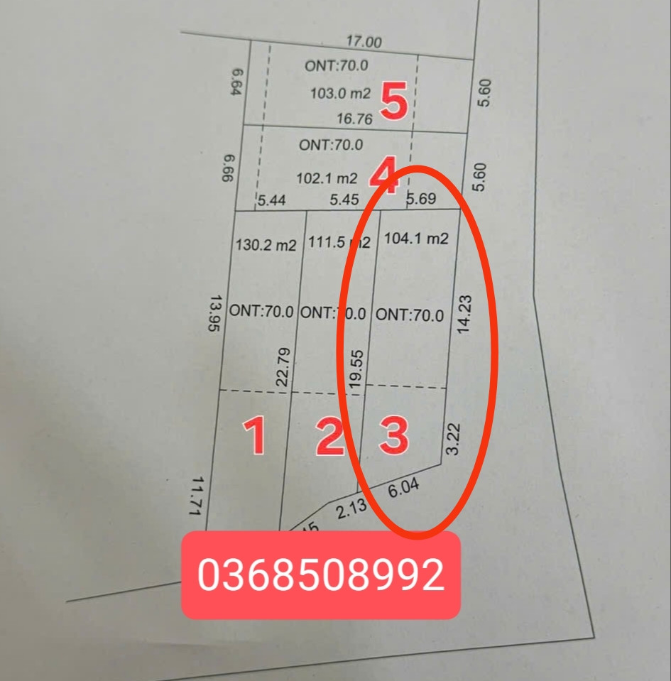 Bán đất 104m² ngang 6m giá 830 triệu Xã Hiệp Hòa