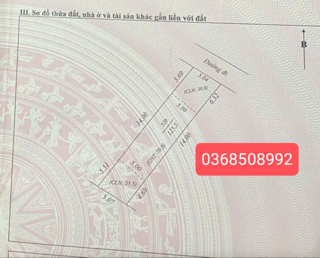 Bán đất 125,5m² ngang 5m giá 650 triệu Xã Hiệp Hòa