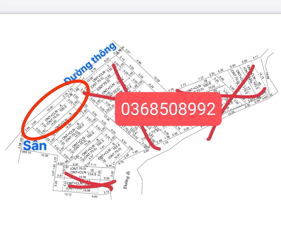 Bán đất 100m² ngang 5m giá 680 triệu Xã Hiệp Hòa