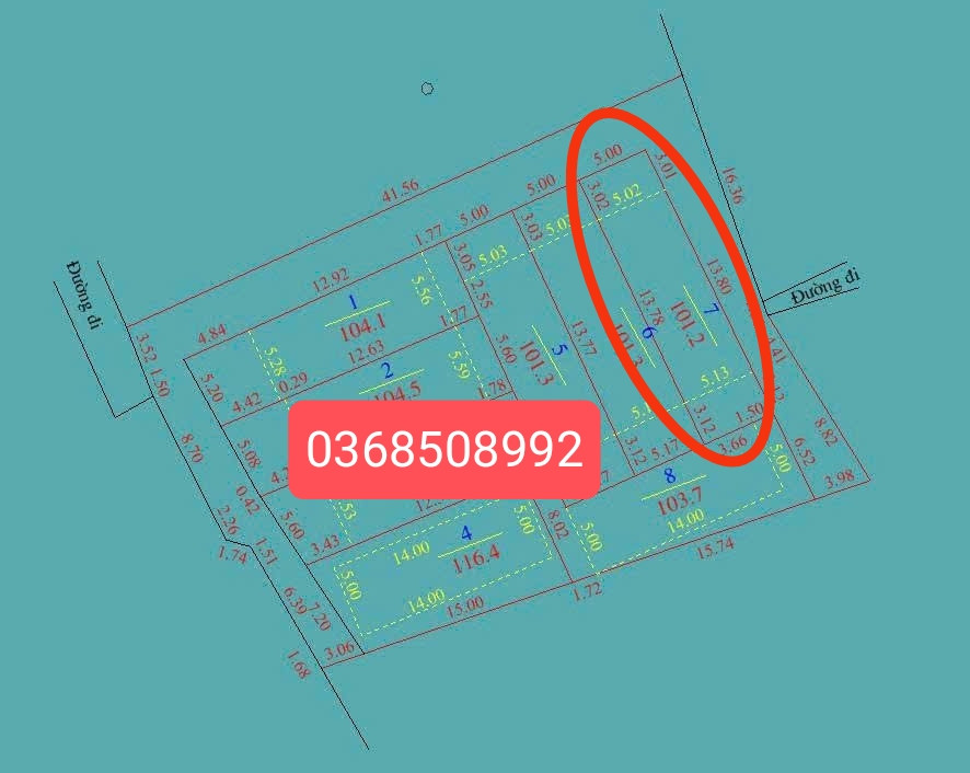 Bán đất 101m² ngang 5m giá 725 triệu Xã Hiệp Hòa