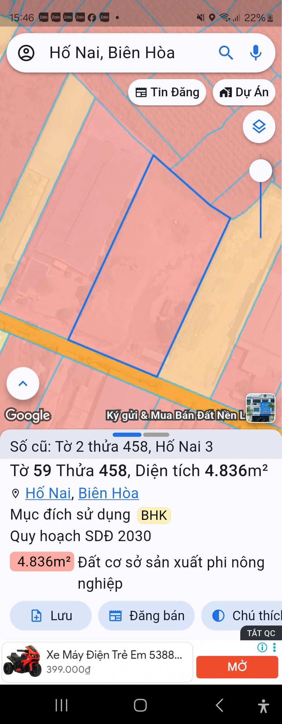 Bán đất quy hoạch skc cụm Công Nghiệp Hố Nai 3 Trảng Bom