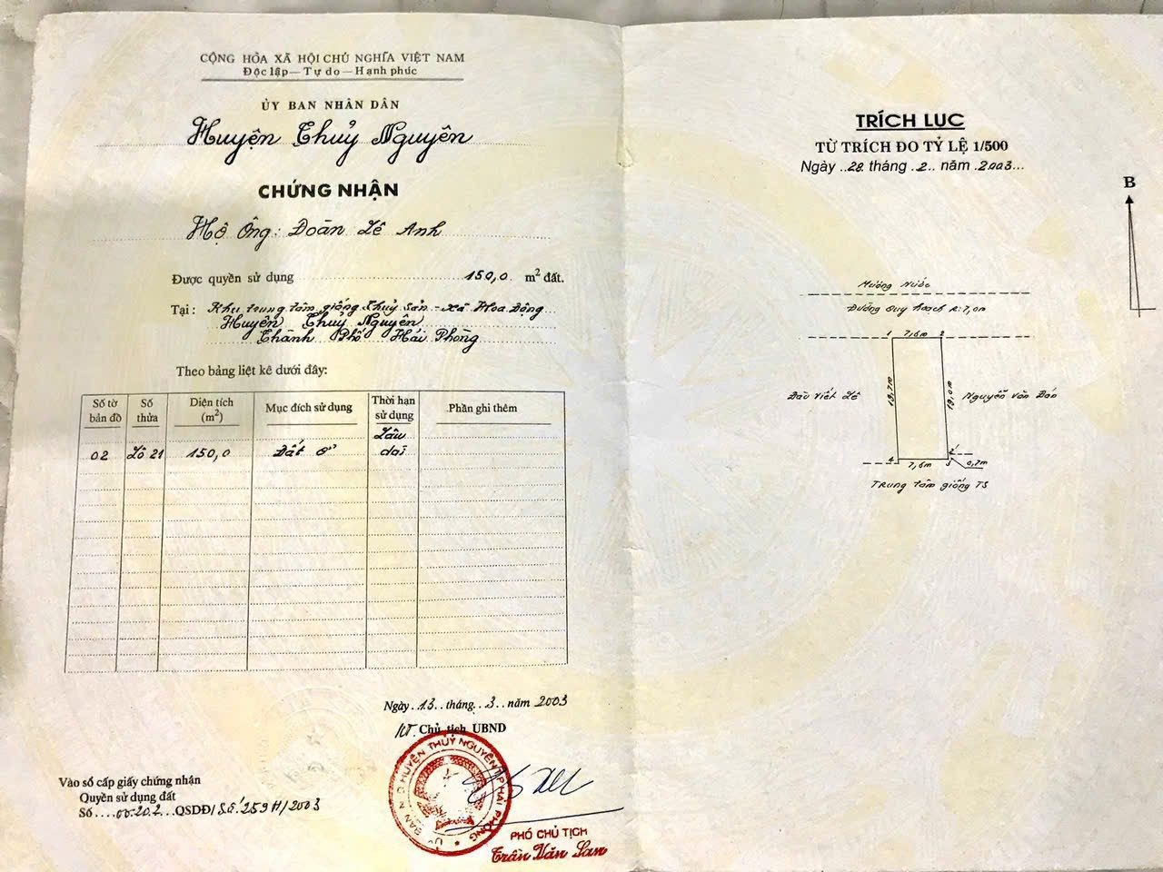 06.2026. bán 150m2 Đấu giá trại cá Hoa Động. giá 5,25 tỷ. liên hệ 0362558882
