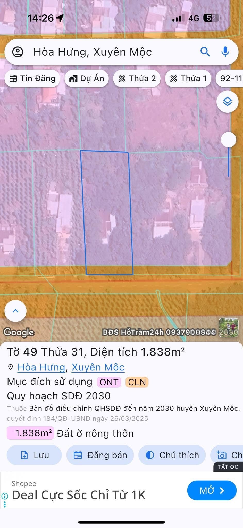 Bán nhà vườn, mặt tiền đường lớn